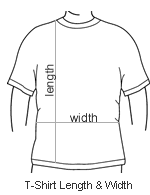 width of t shirt