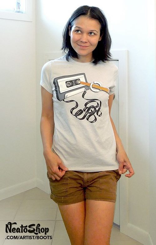 Cassette tee by indie artist Boots