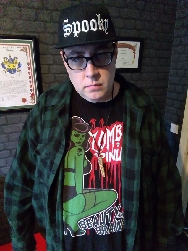 Nick S wearing Zombie Pinup shirt
